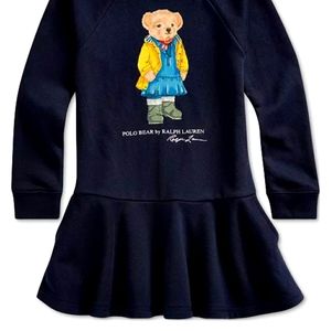 Polo Ralph Lauren - Toddler Girl's Raincoat Bear Terry Dress - Blue